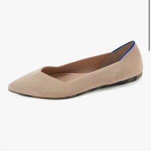 Rothy's Beige Pointed-Toe Knit Flat Shoes Women’s Size 10.5